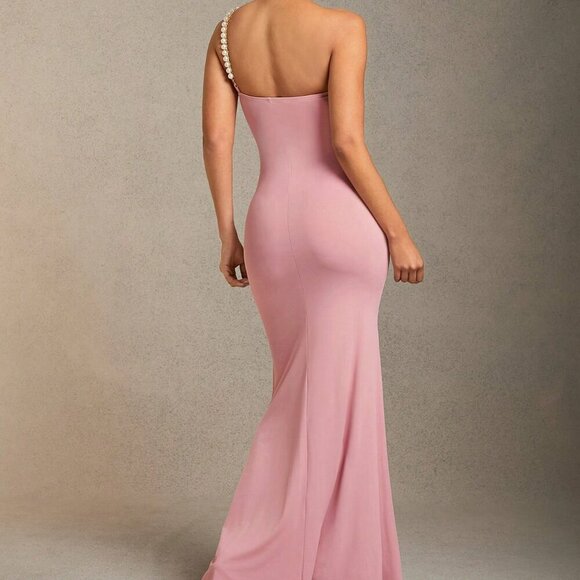 Pink Elegant Women's bodycon maxi mermaid dress - Picture 3 of 5